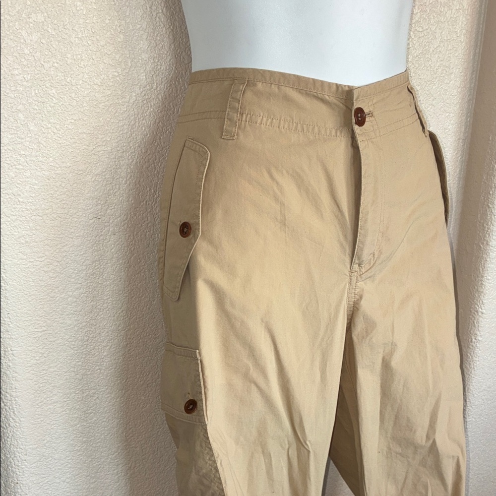 LRL Lauren Ralph Lauren Pants, Women, 10, Beige Drawstring Ankle Cargo EUC - Picture 8 of 17